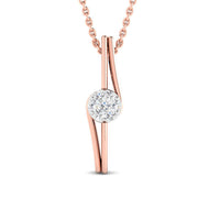 Slender Rosy Sparke Diamond Rose Gold Pendant
