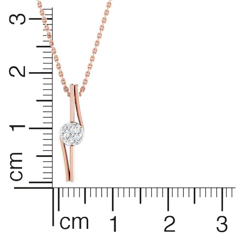 Slender Rosy Sparke Diamond Rose Gold Pendant