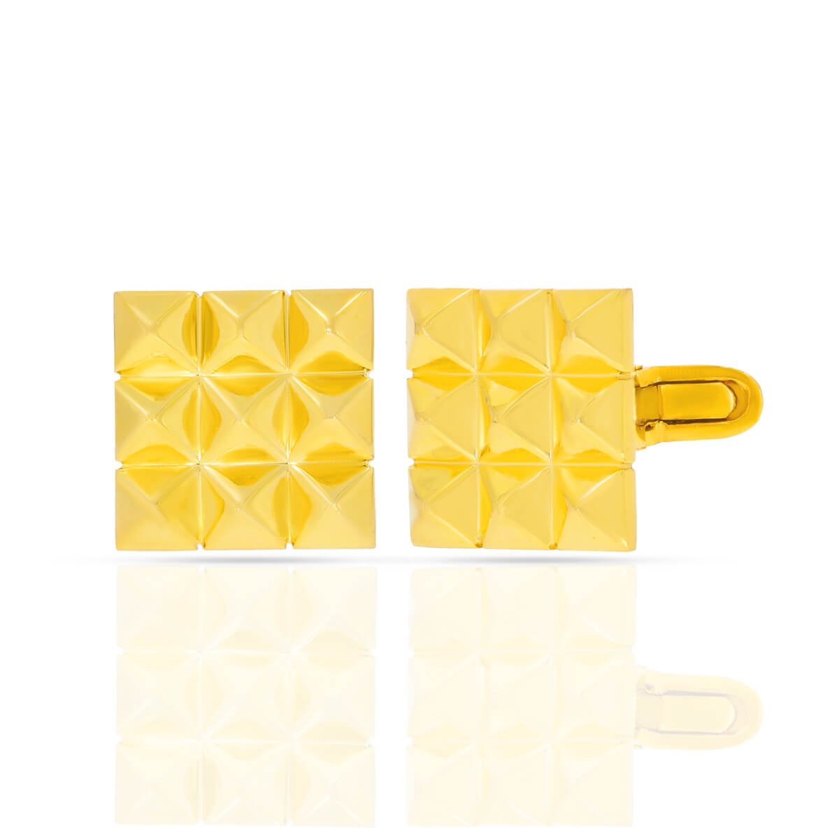 Polished Elegance Men Gold Cufflinks 18K