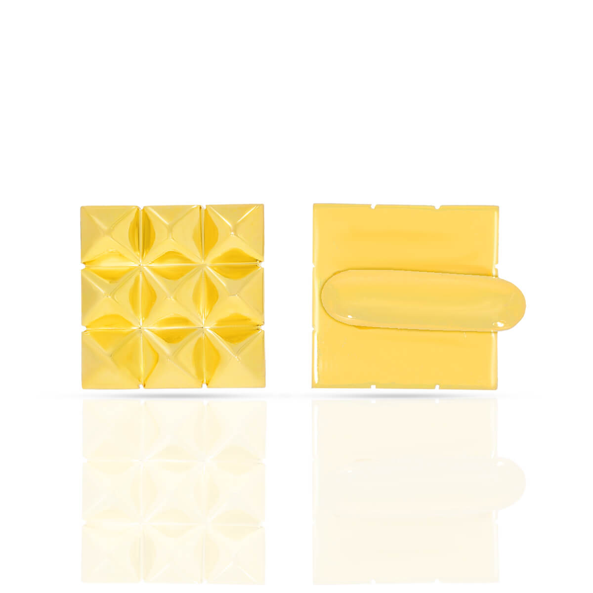 Polished Elegance Men Gold Cufflinks 18K