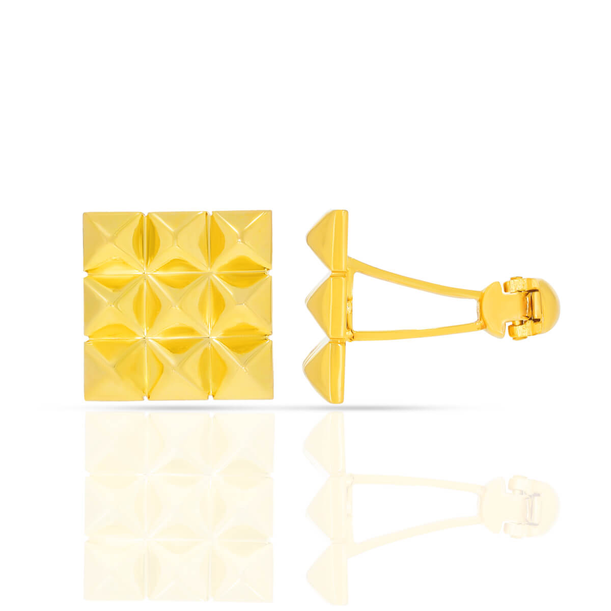Polished Elegance Men Gold Cufflinks 18K