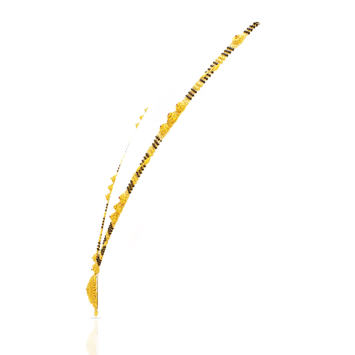 22K Chic Minimalist Floral Gold Long Mangalsutra