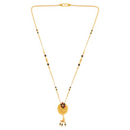 22K Gold Short Mangalsutra with Flora Charm