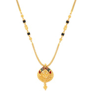 Vibrant Floral Charm 22K Gold Short Mangalsutra