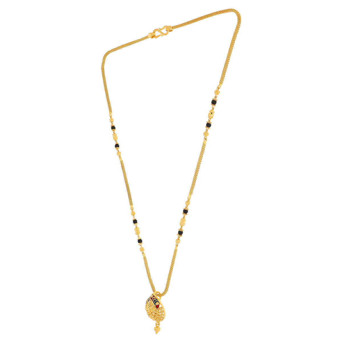 Vibrant Floral Charm 22K Gold Short Mangalsutra