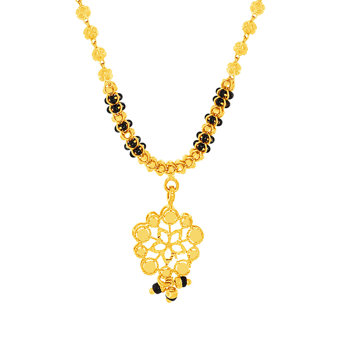 Chic Flora Charm 22K Gold Short Mangalsutra