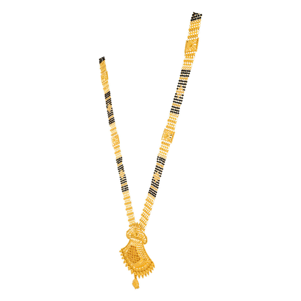 22K Gorgeous Floral Gold Long Mangalsutra