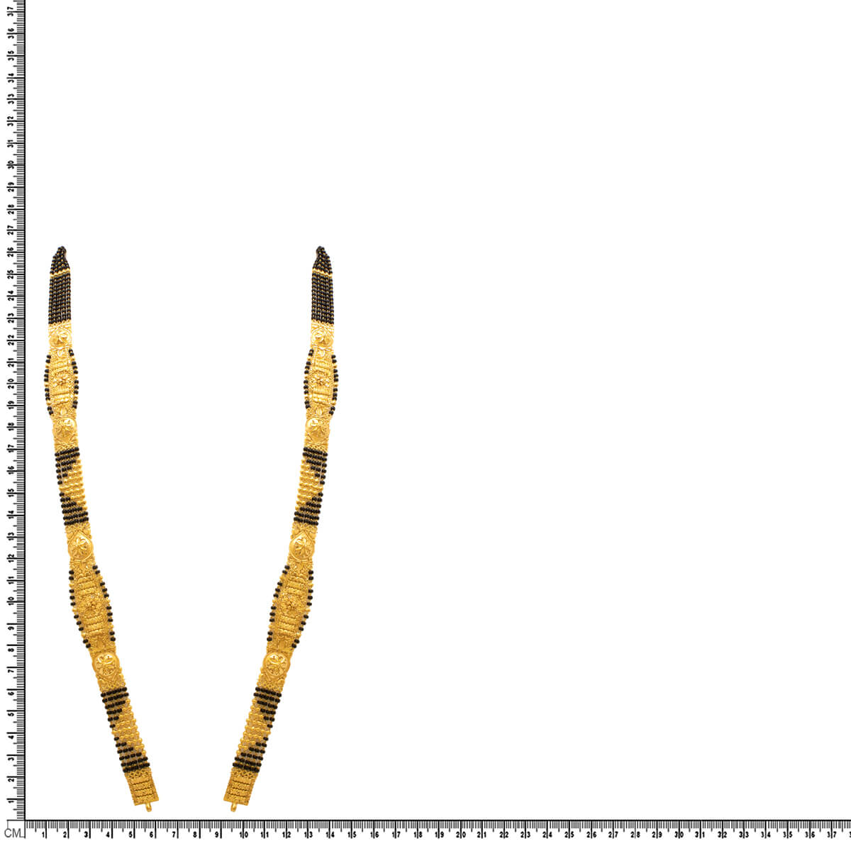 22K Graceful Gold Long Mangalsutra with Floral Detail