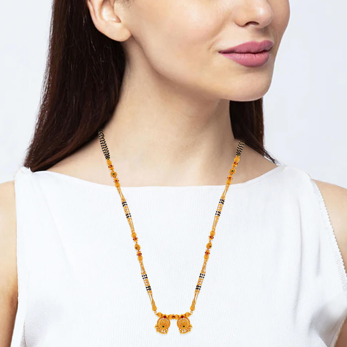 22K Gold Long Mangalsutra for Minimal Elegance