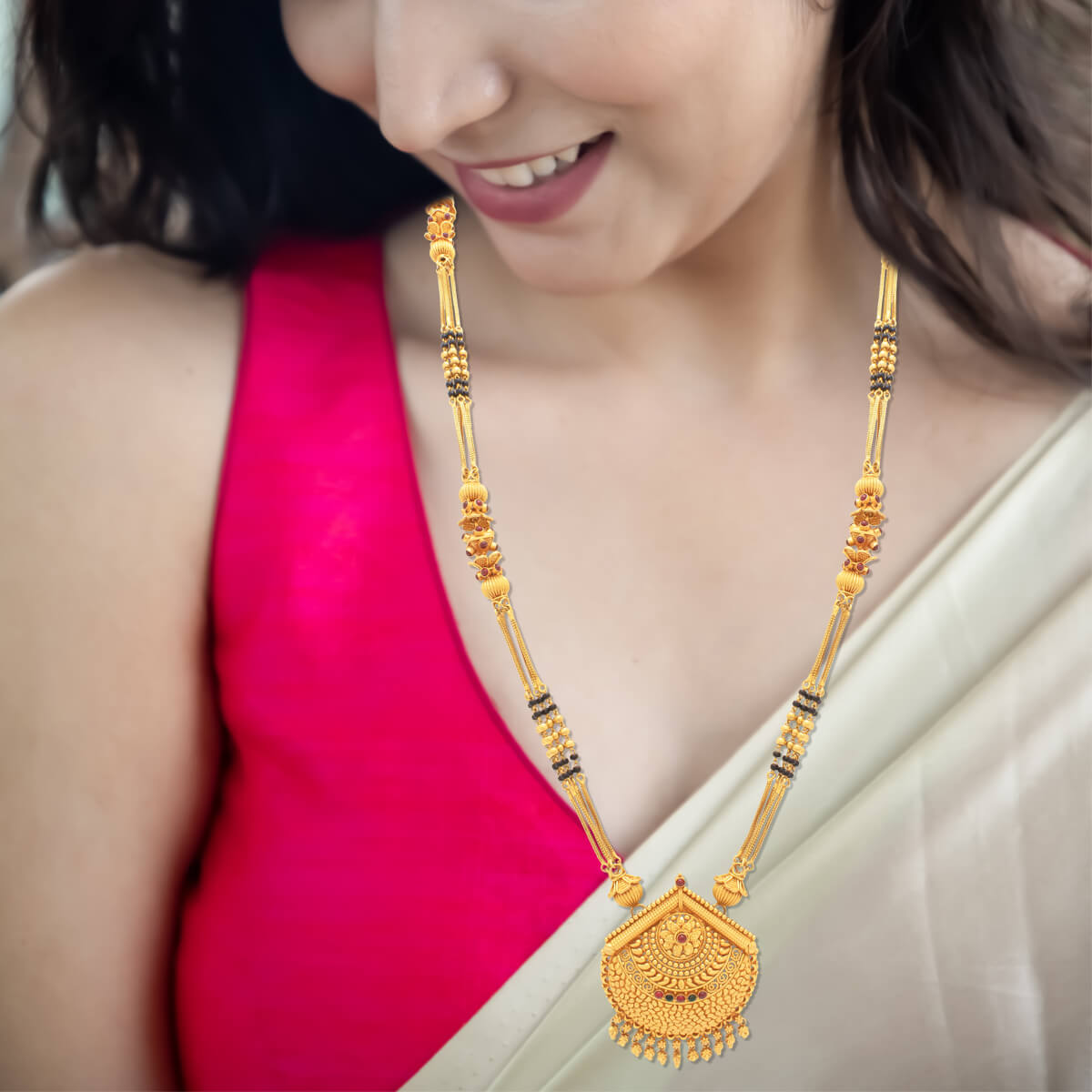 Sophisticated 22K Gold Long Mangalsutra for Everyday Wear