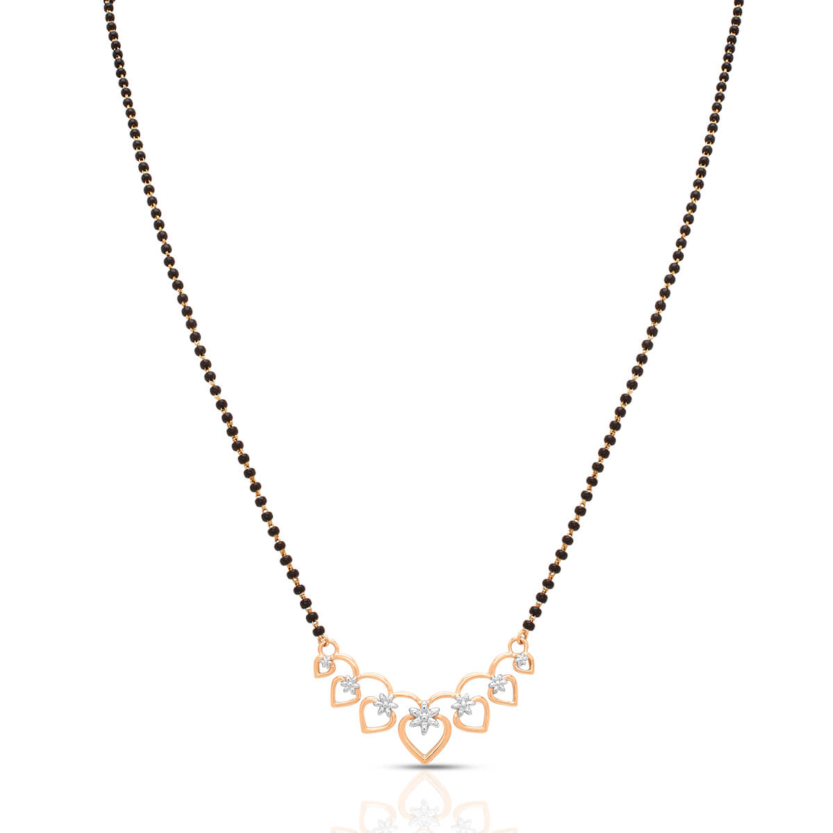 Elegance Heart Motif Gold Short Mangalsutra