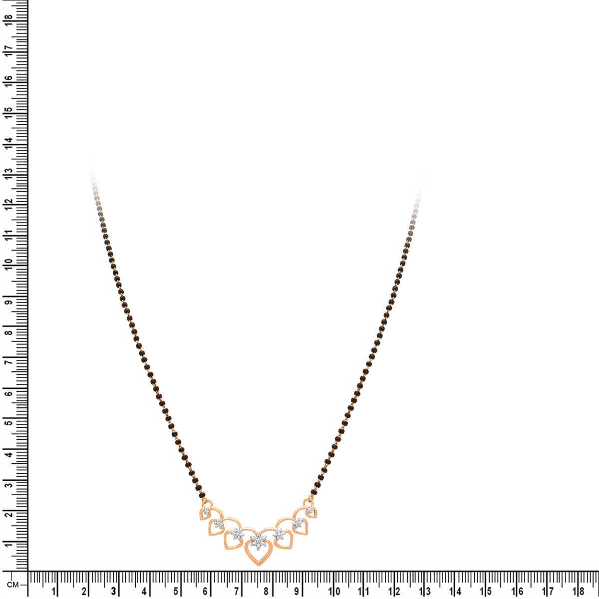 Elegance Heart Motif Gold Short Mangalsutra