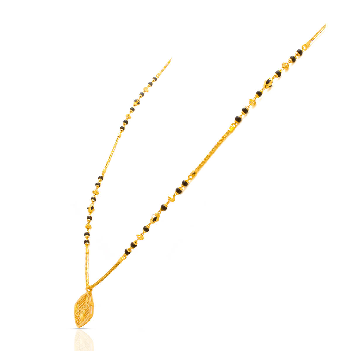Elegant Geometric Pattern 22K Gold Short Mangalsutra