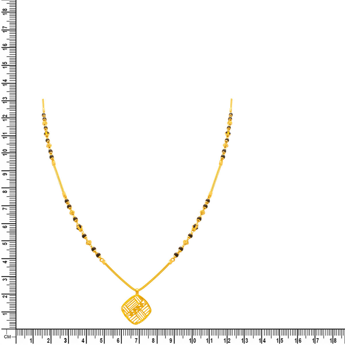 Elegant Geometric Pattern 22K Gold Short Mangalsutra