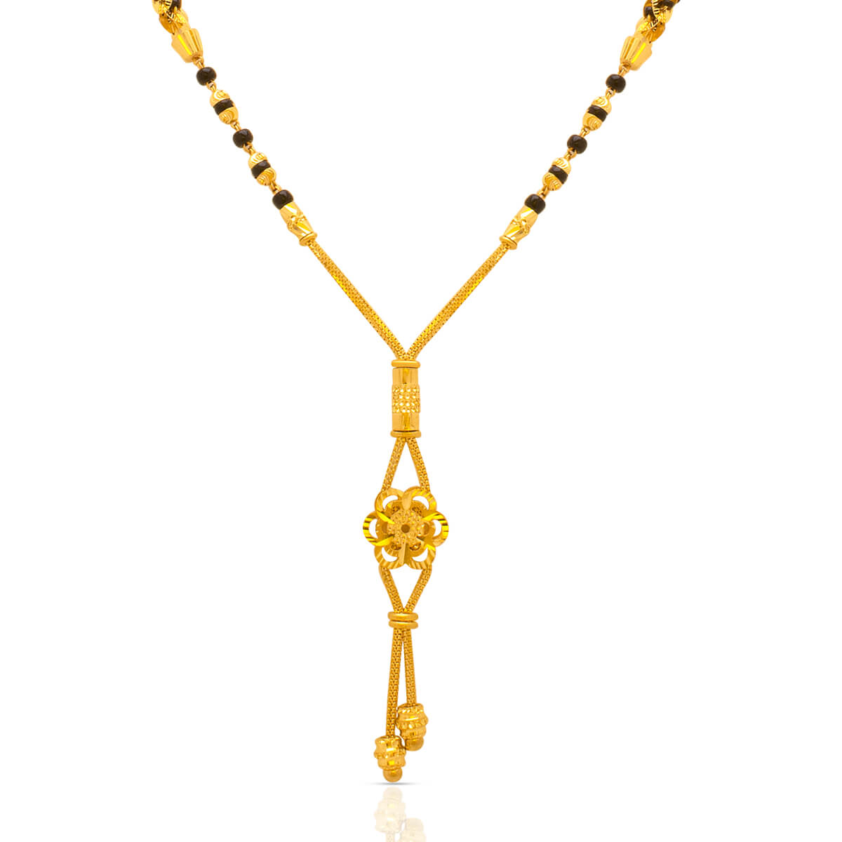 Enchanting Swirl Gold Short Mangalsutra 22K