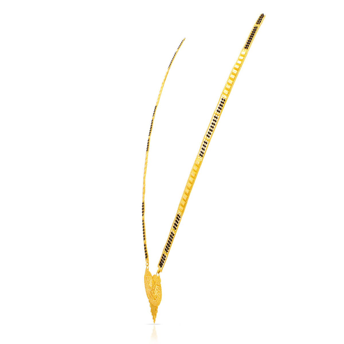 Modern Elegance Floral Long Mangalsutra in 22K Gold
