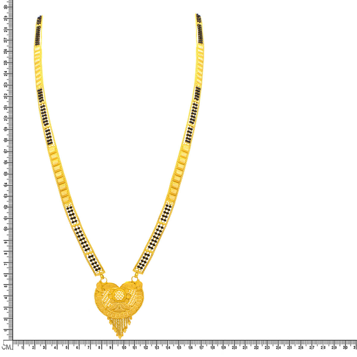 Modern Elegance Floral Long Mangalsutra in 22K Gold