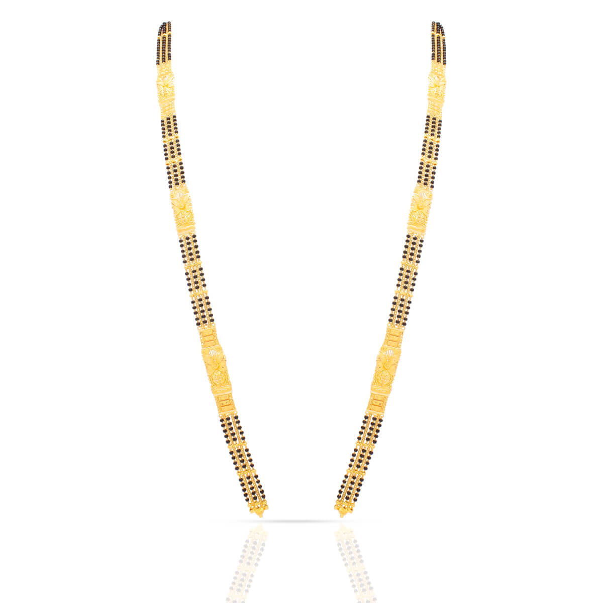 Shimmering Slender 22K Gold Long Mangalsutra