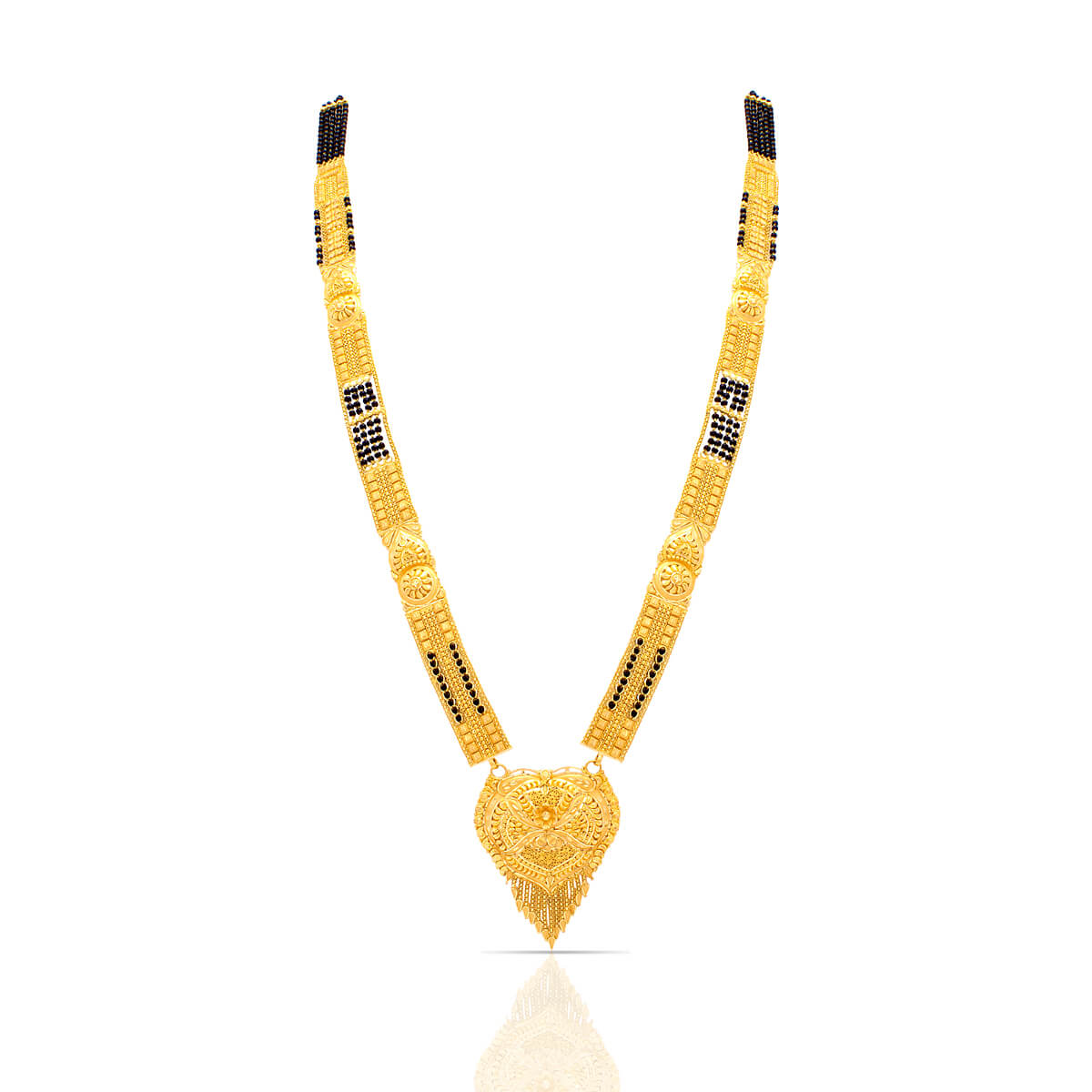 Magnificiently Crafted Flora Long Mangalsutra in 22K Gold