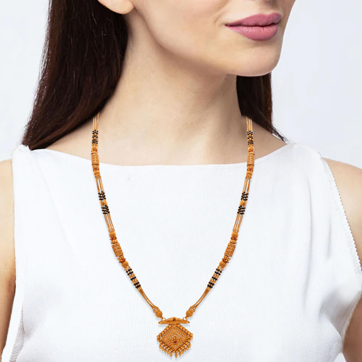 22K Long Mangalsutra for Minimal Elegance