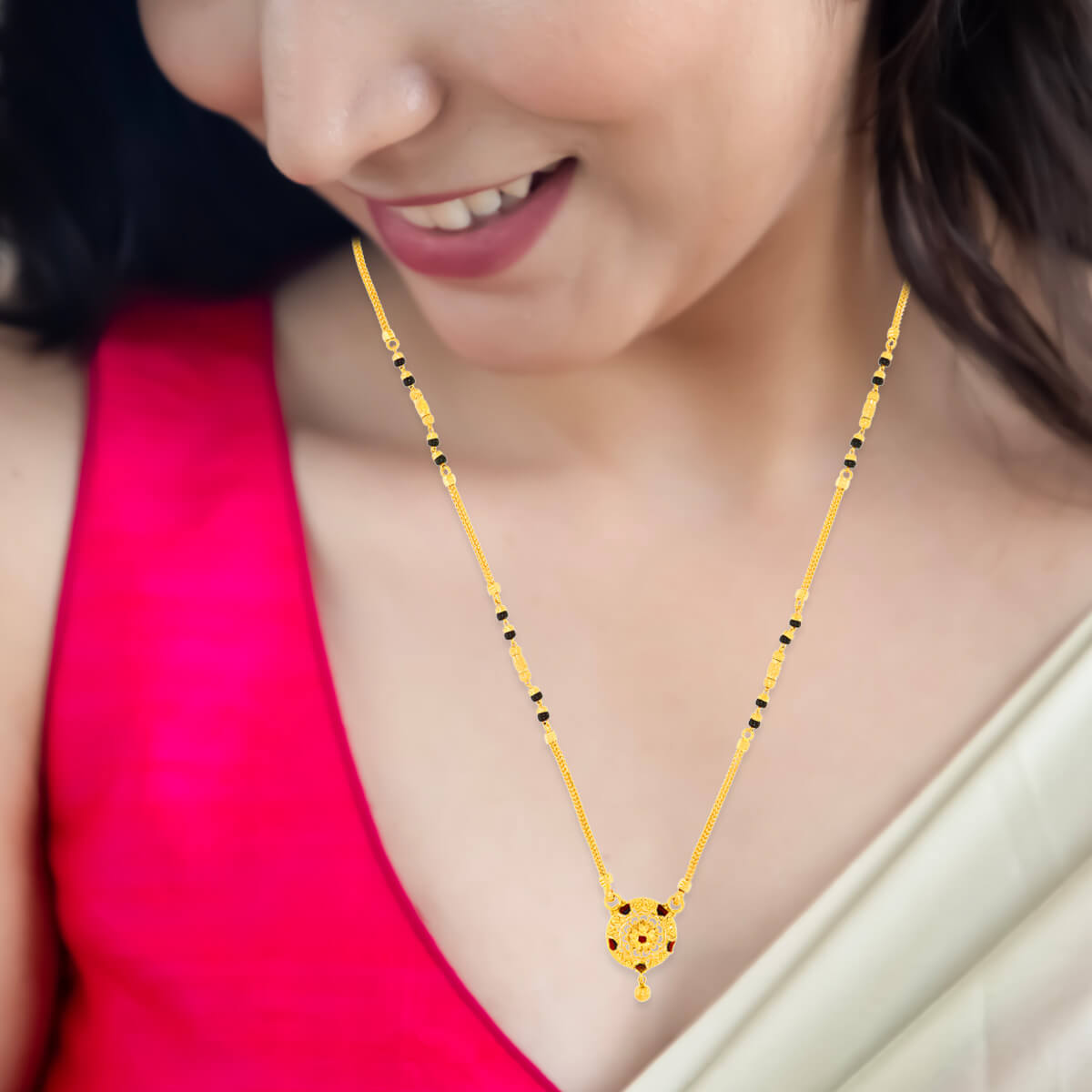 Golden Sphere Charming Short Mangalsutra 22K