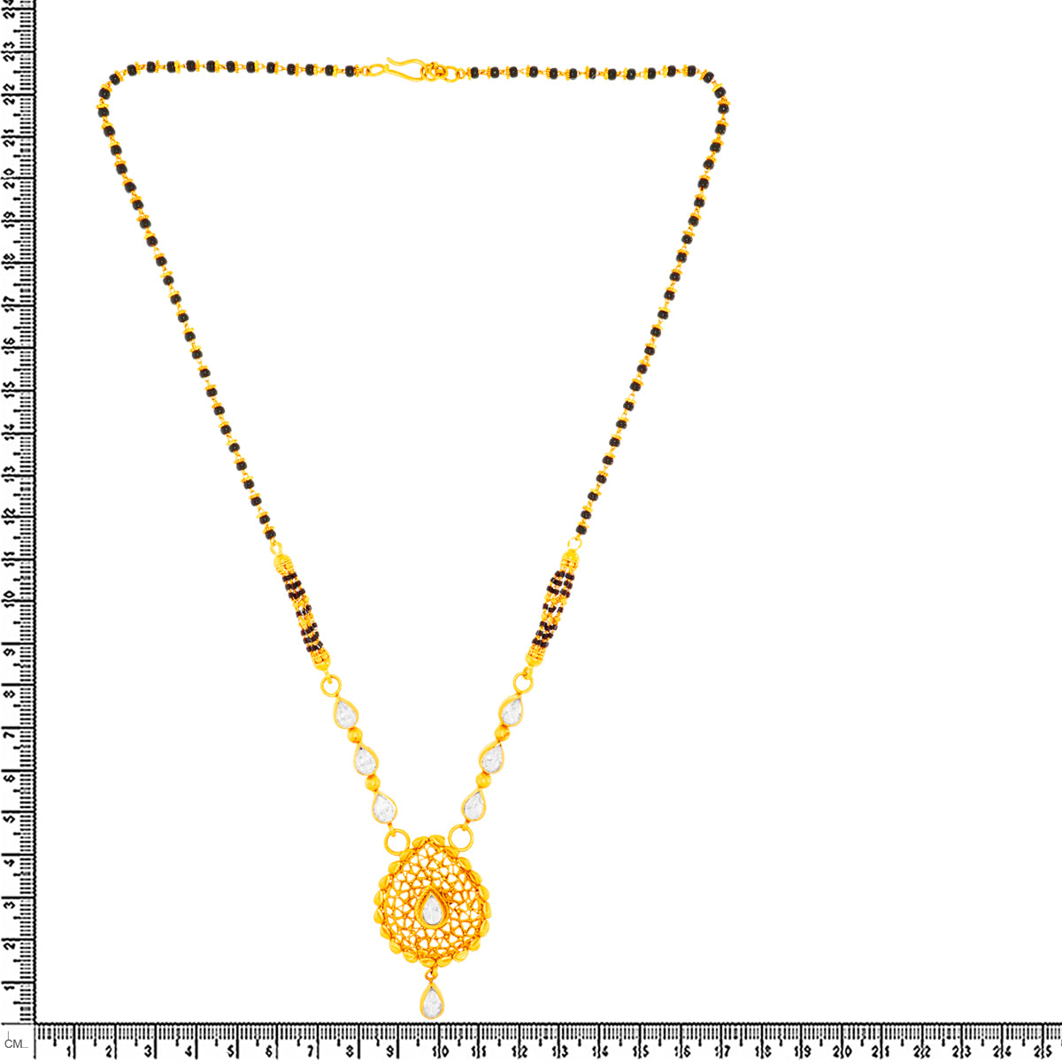 Graceful Paisley Mesh 22K Gold Short Mangalsutra