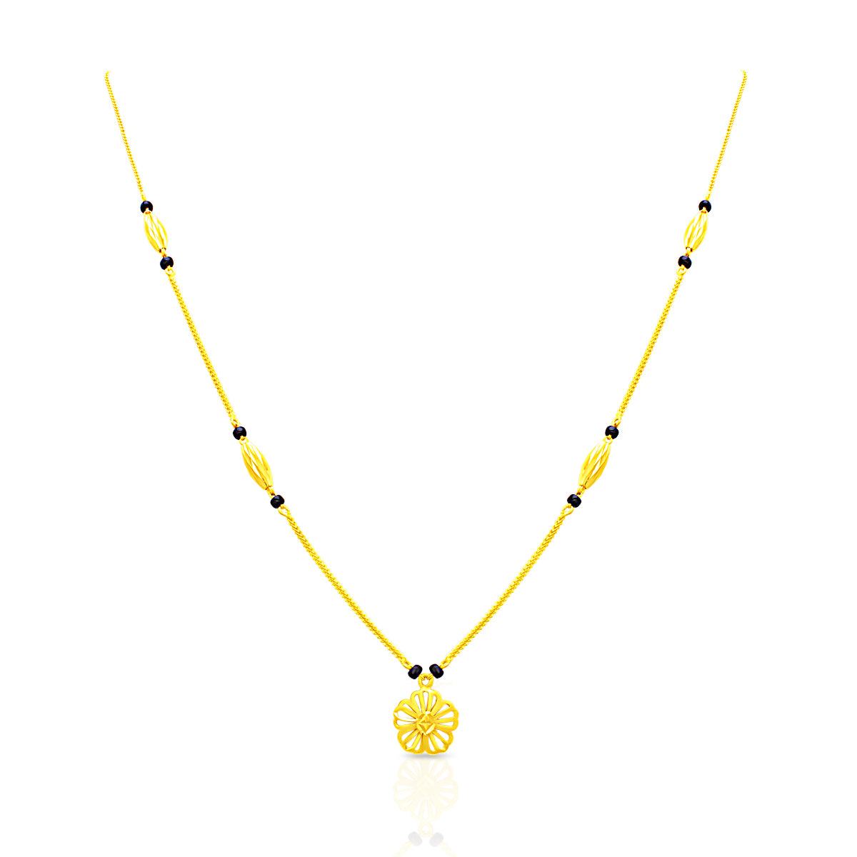 Soft Floral Glow 22K Gold Short Mangalsutra