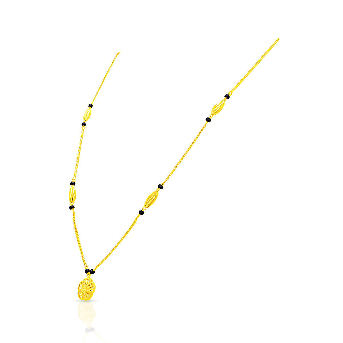 Soft Floral Glow 22K Gold Short Mangalsutra