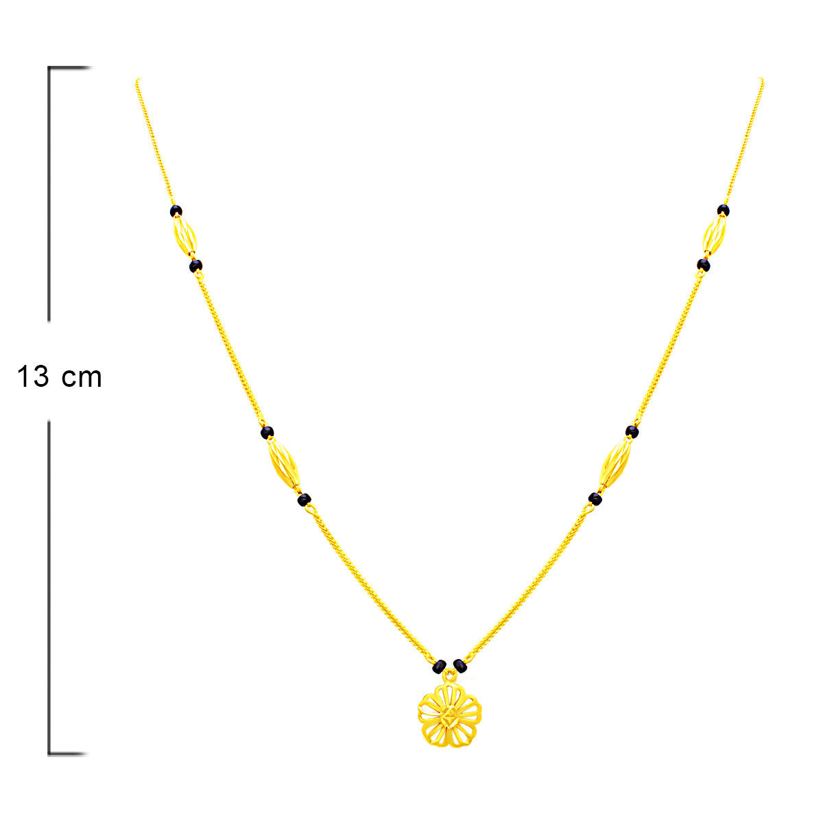 Soft Floral Glow 22K Gold Short Mangalsutra