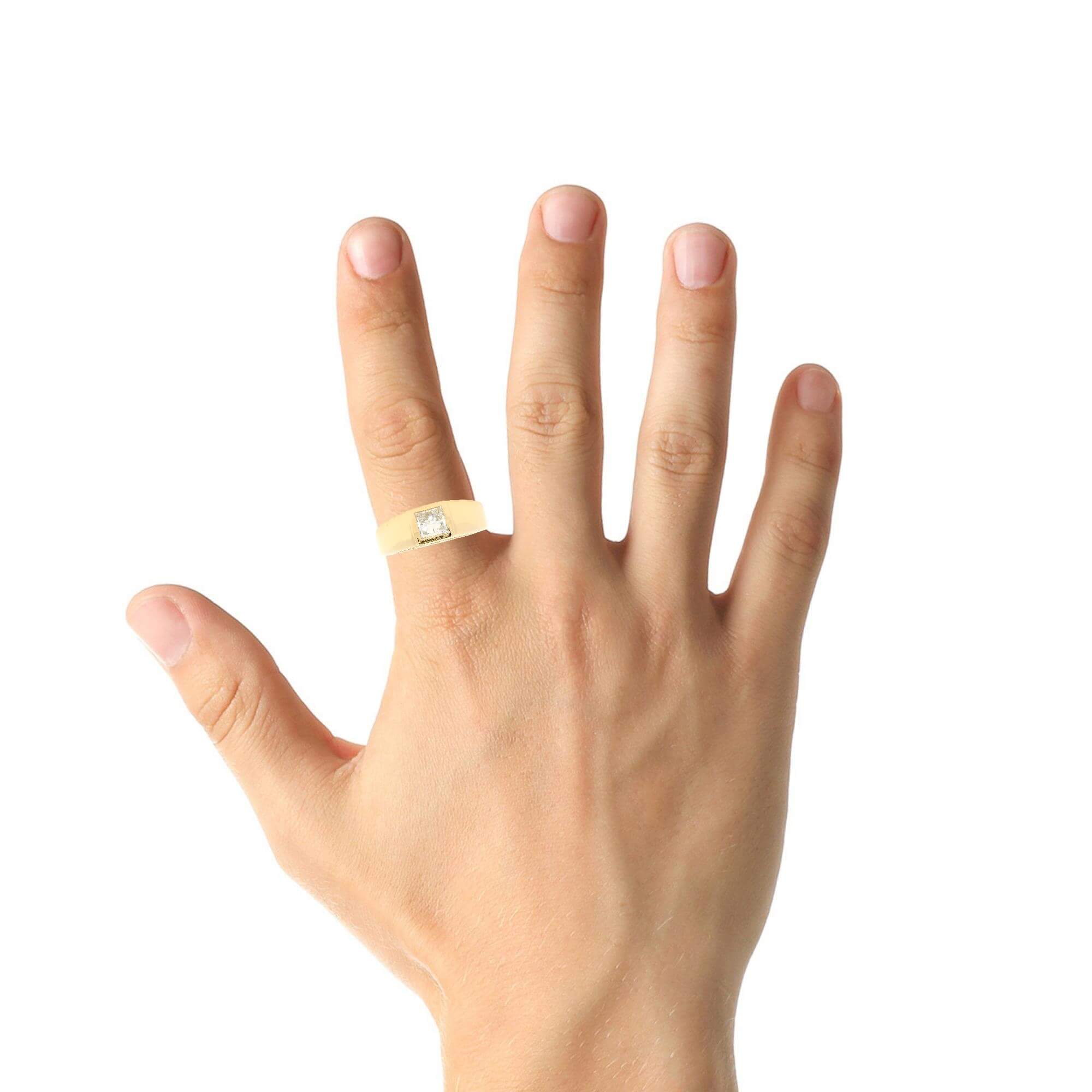 Robust Radiance 14K Rose Lab Grown Diamond Ring  For Men