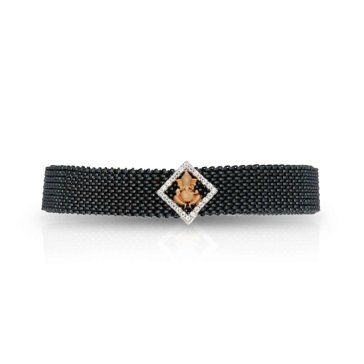 Serene Elegance Lord Ganesha 18K Gold Bracelet for Men