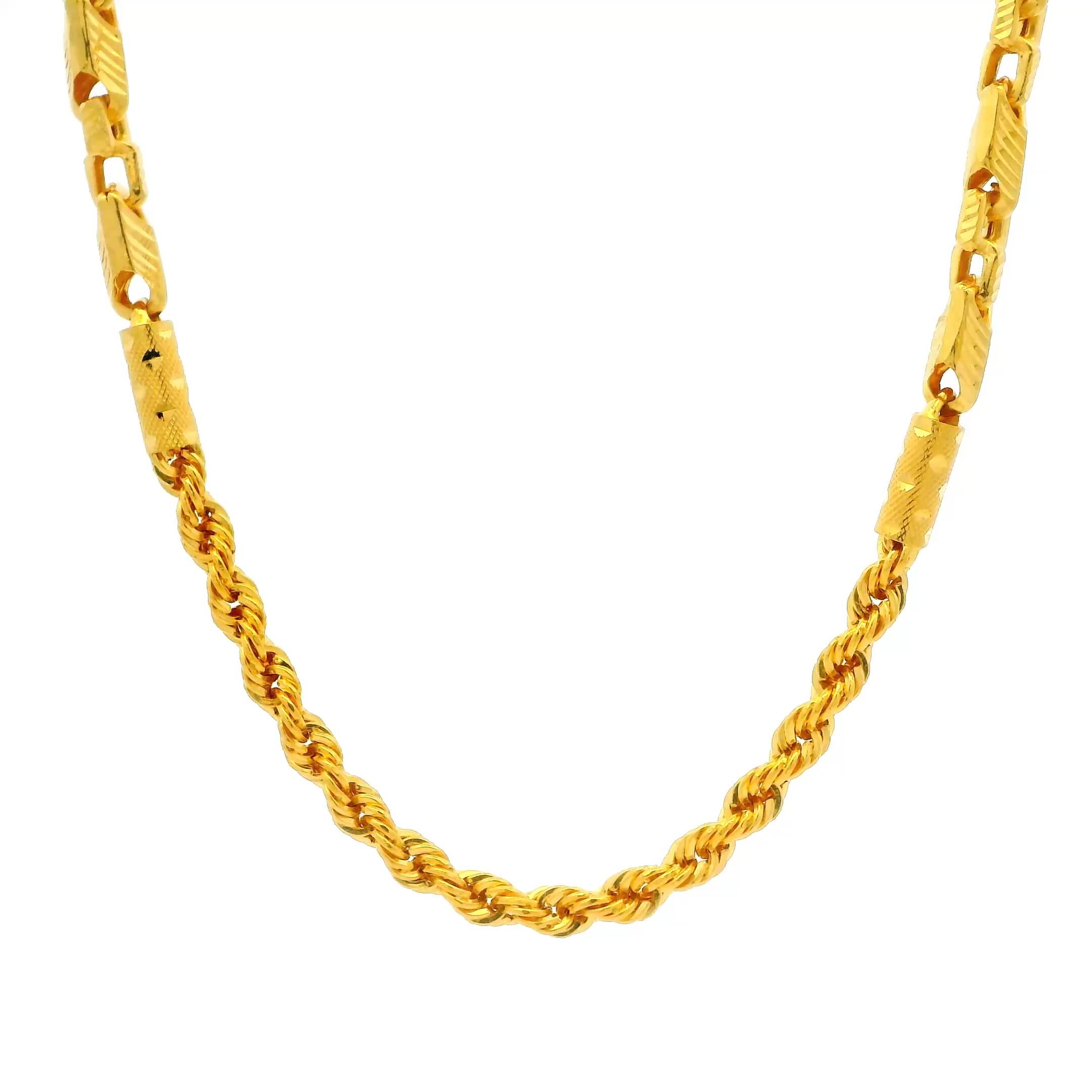 Sauve Swirl 22K Gold Chain for Men