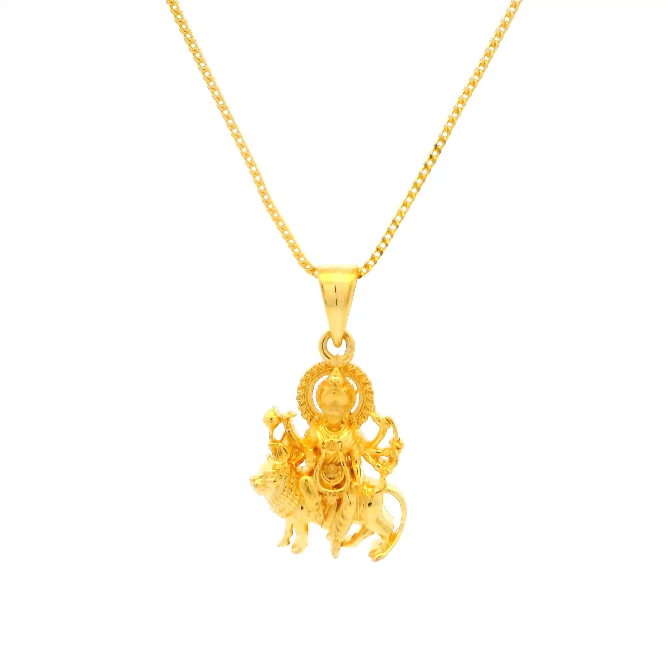 Scared 22K Gold Devi Durga Locket for Men