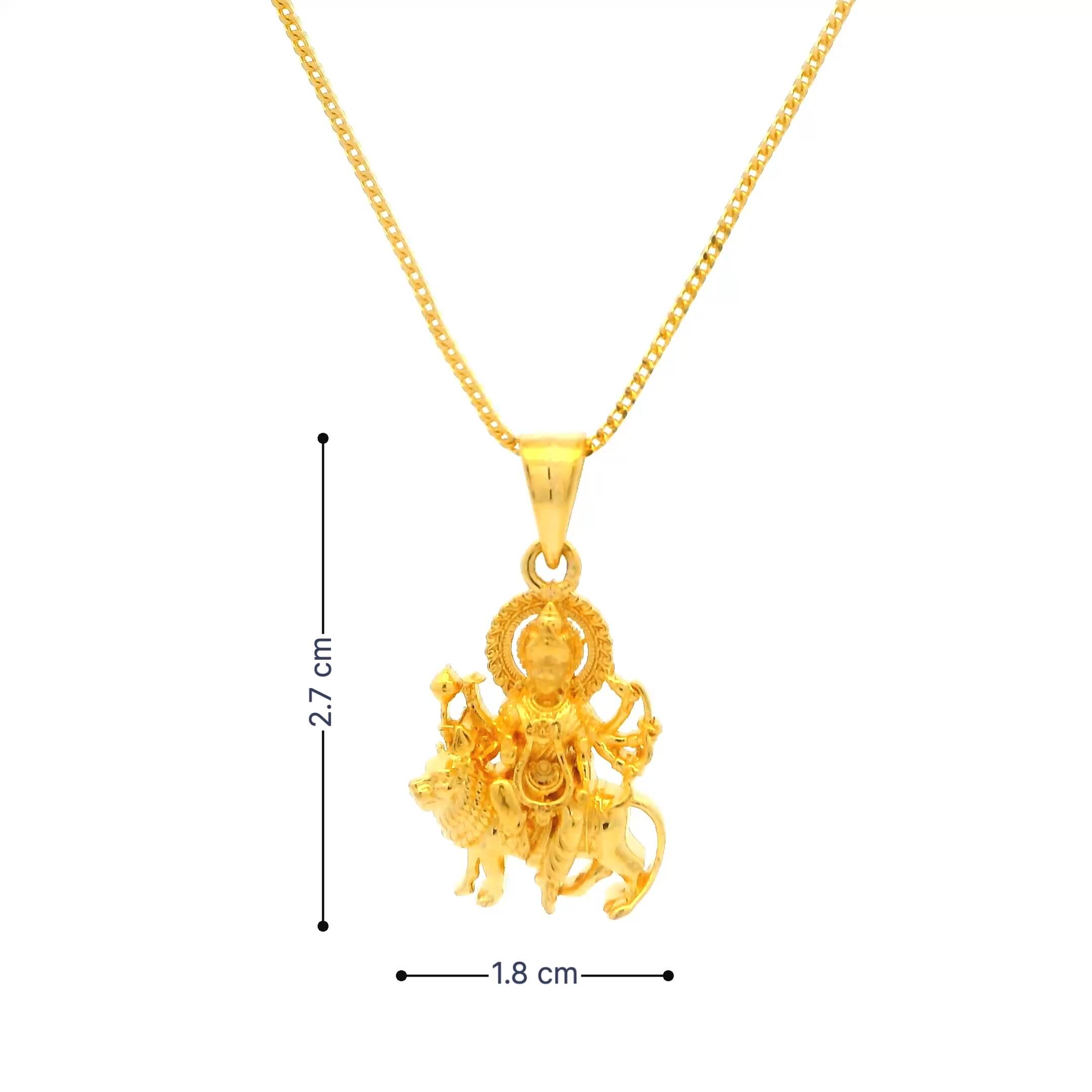 Scared 22K Gold Devi Durga Locket for Men