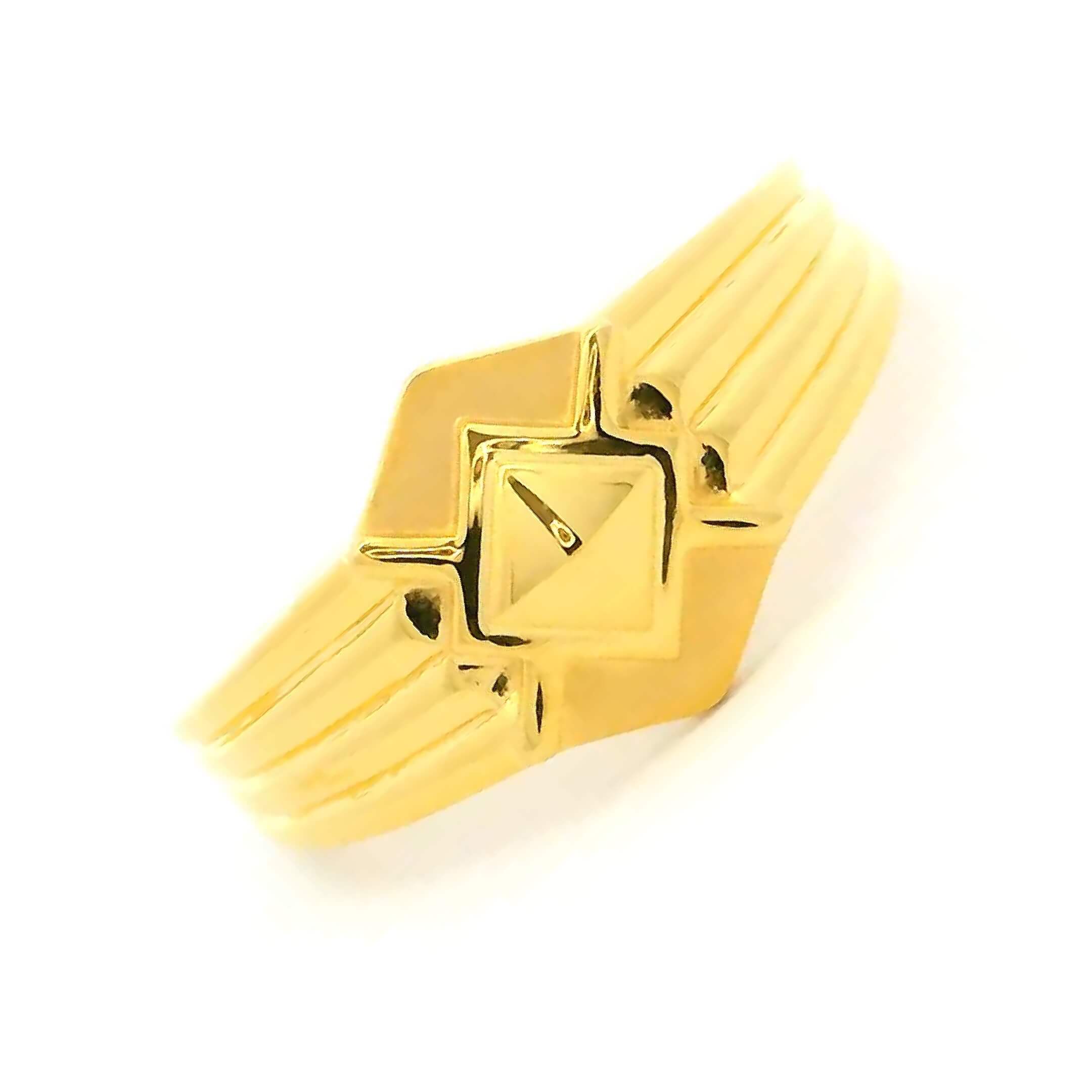 Stout Shiny 18K Gold Ring for Men