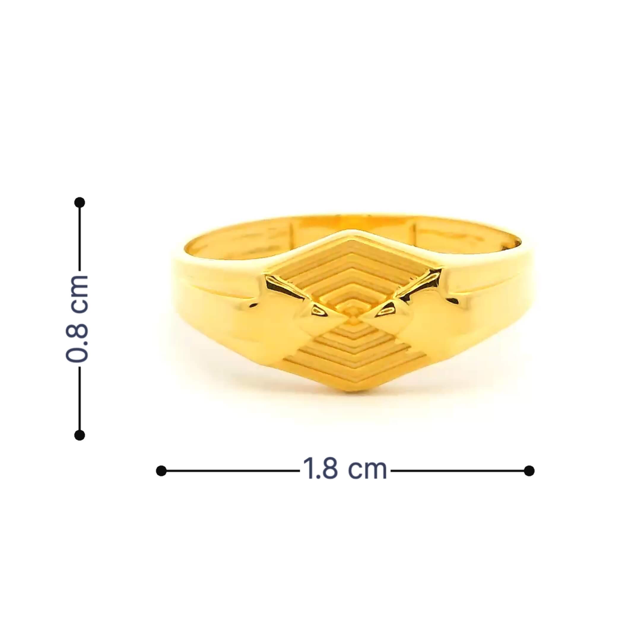 Lustrous Stout 18K Gold Ring for Men