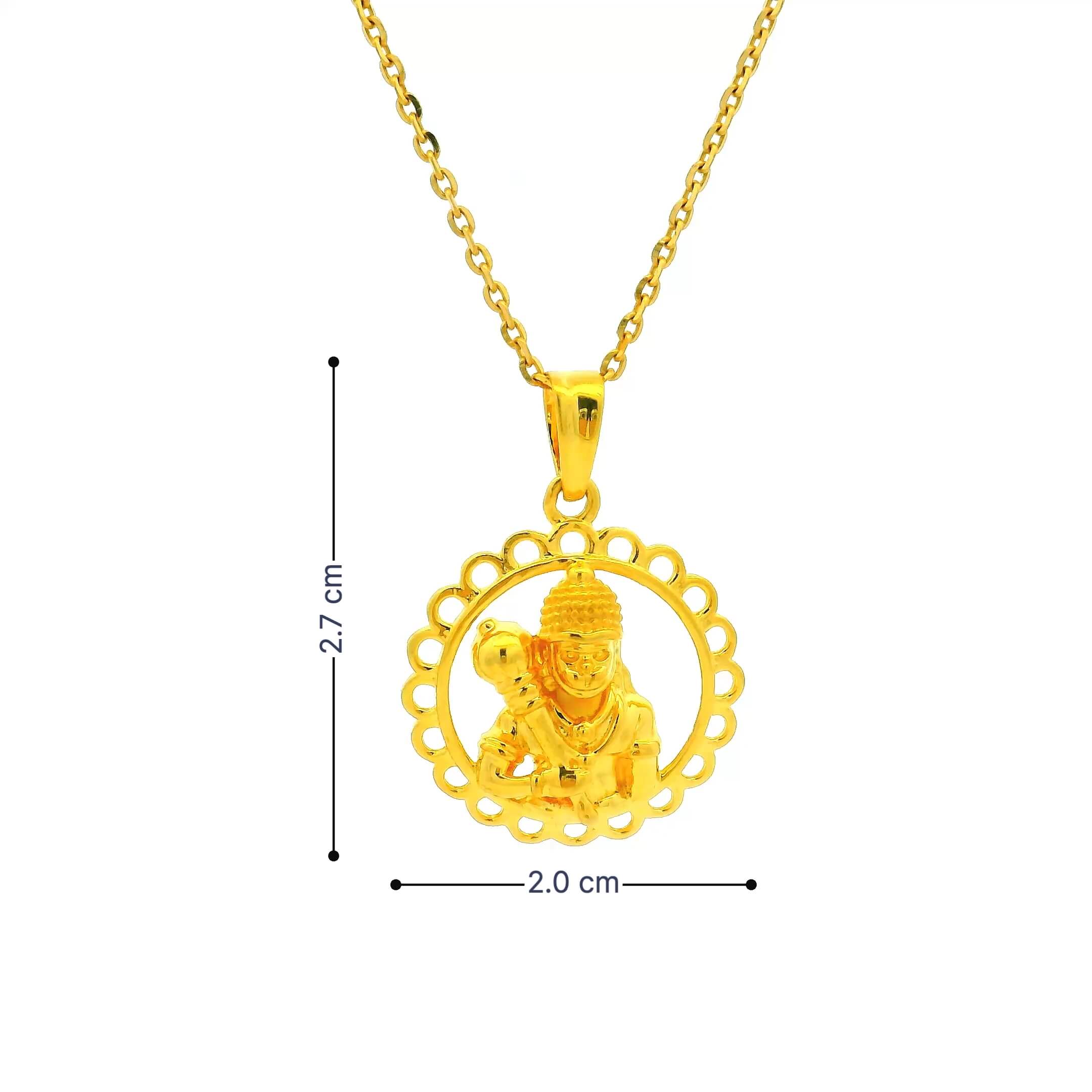 Majestic 18K Gold Hanuman Locket for Men