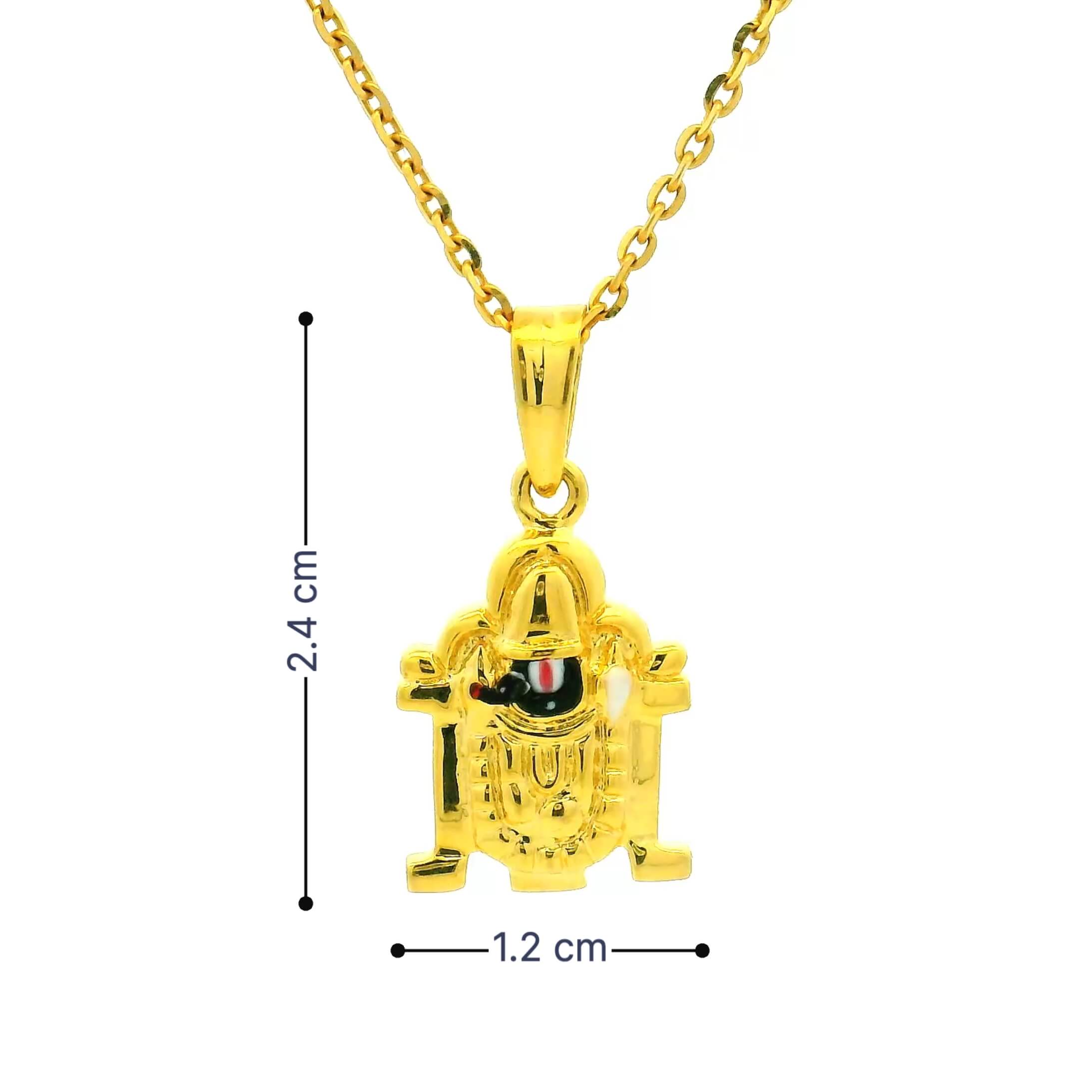 Majestic Gold Lord Venkateswara Locket for Men