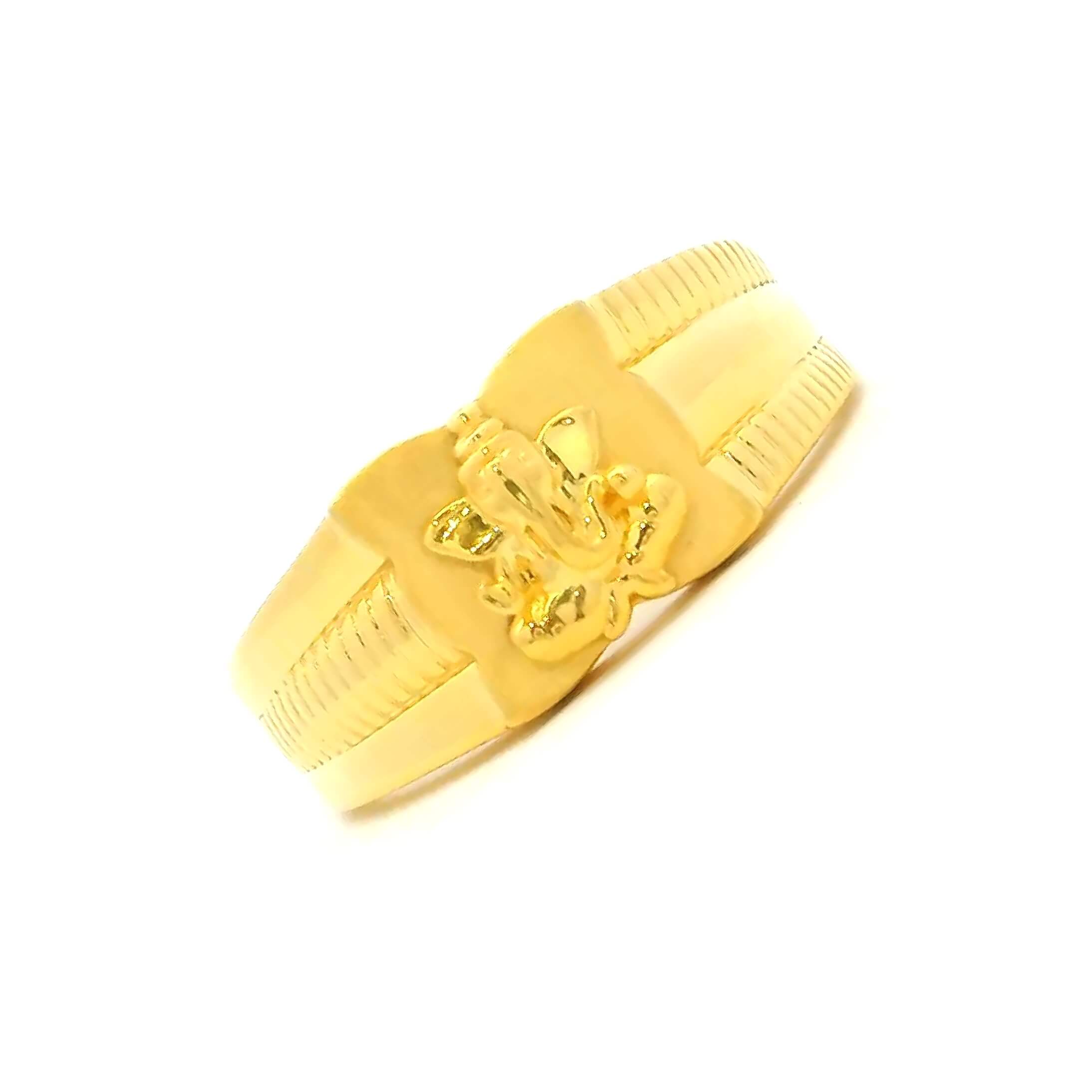 Divine Lord Ganesha Signet Gold Rings for Men