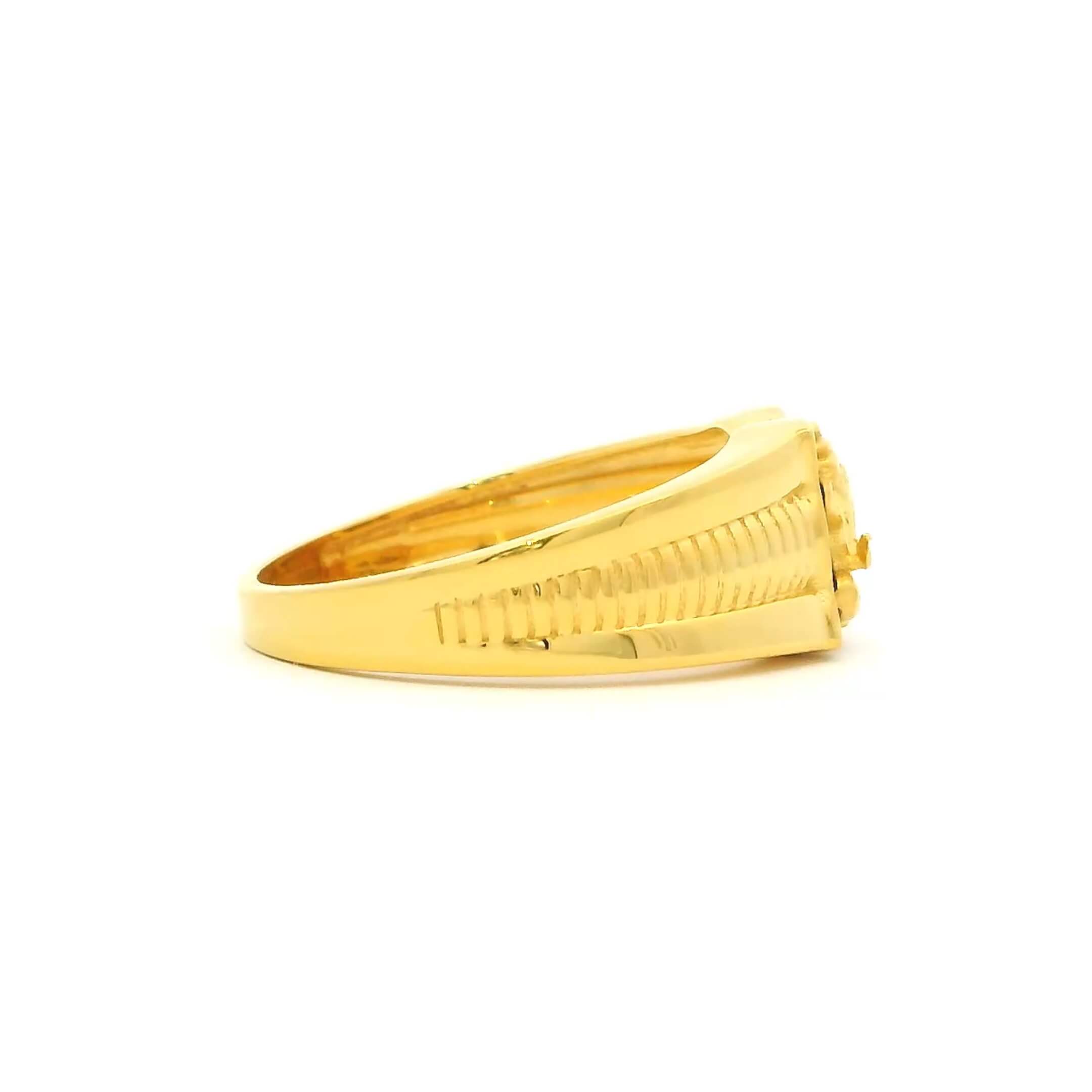 Divine Lord Ganesha Signet Gold Rings for Men