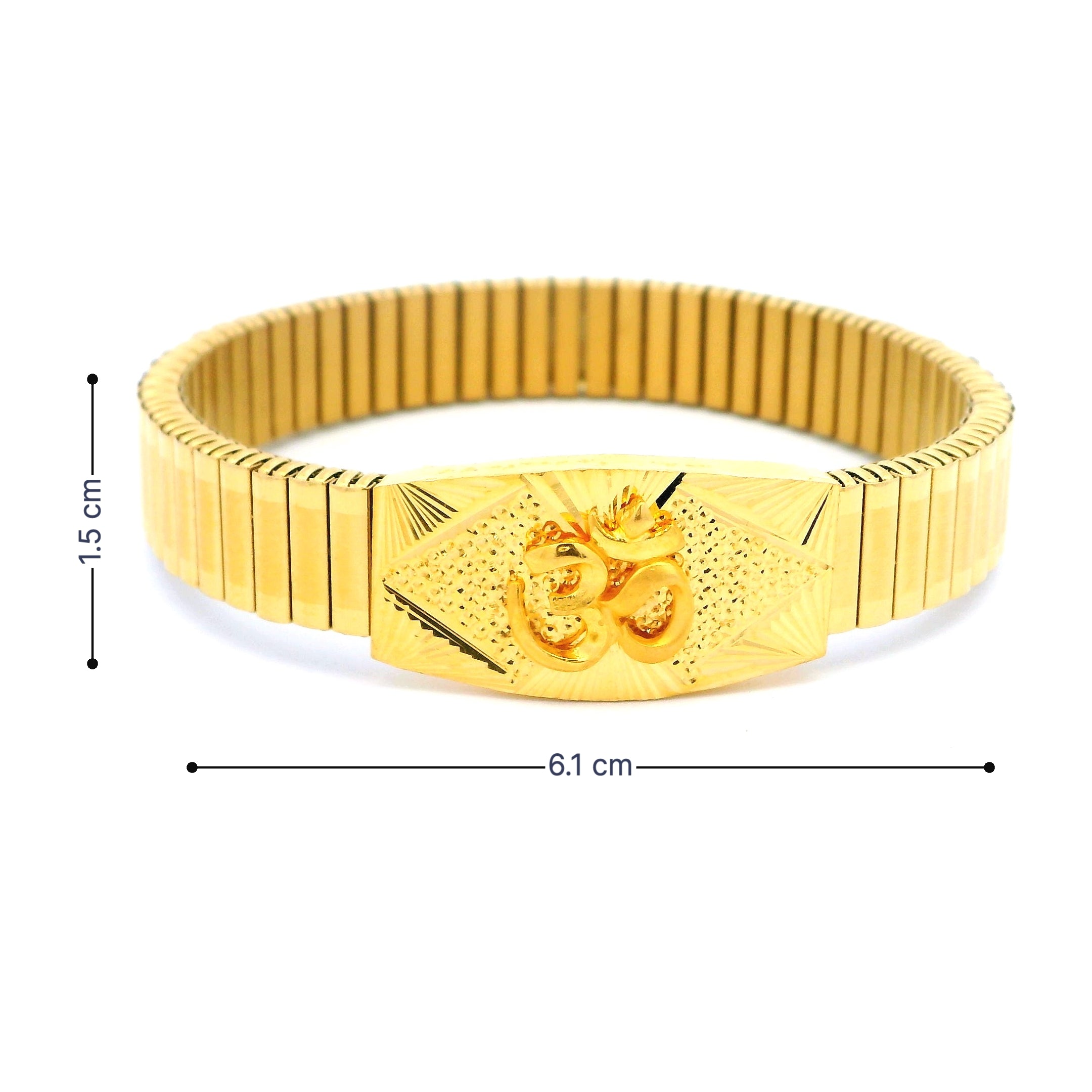Celestial Grace 22K Gold Om Bracelet for Men