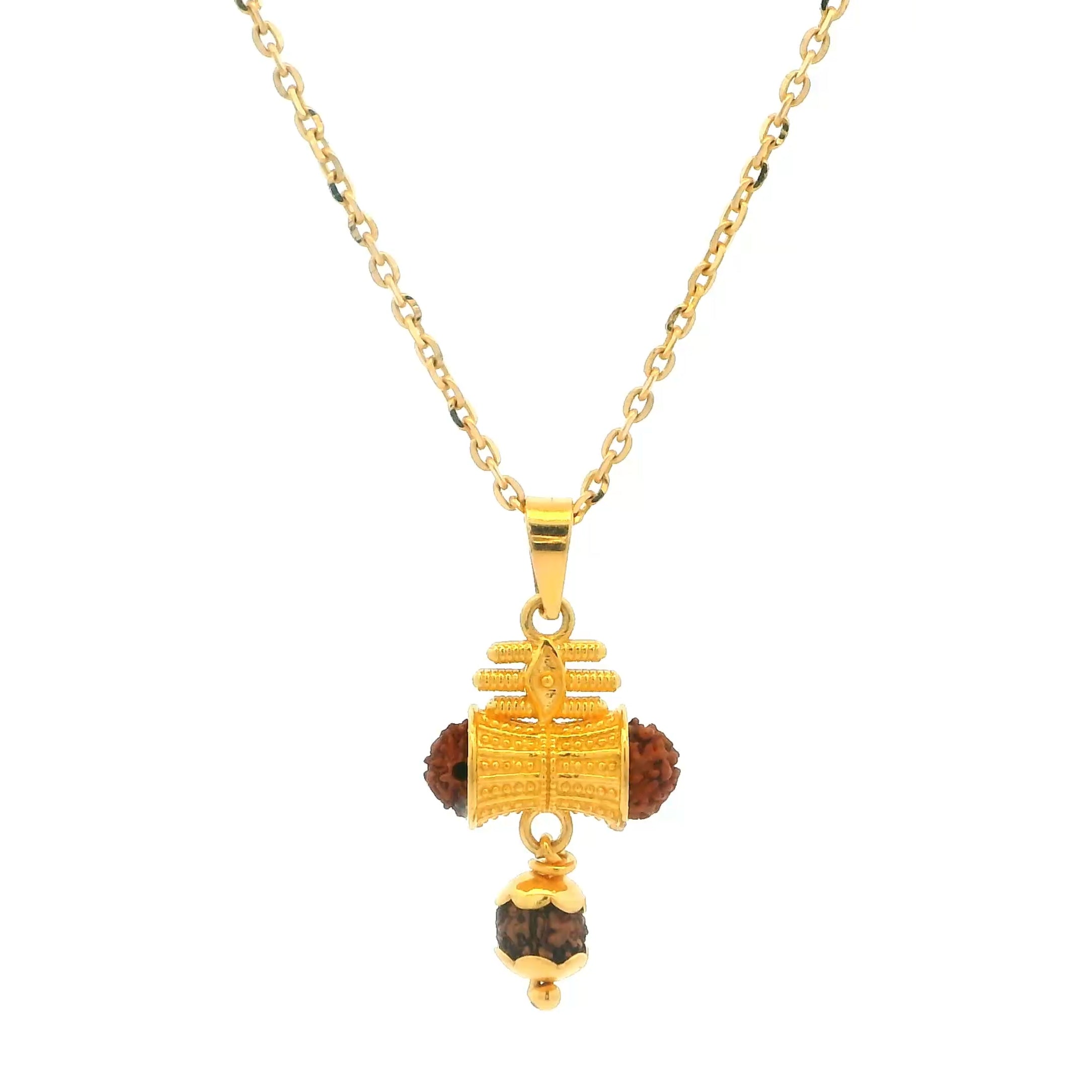 Divine Glaze 22K Gold Rudraksha Locket for Men