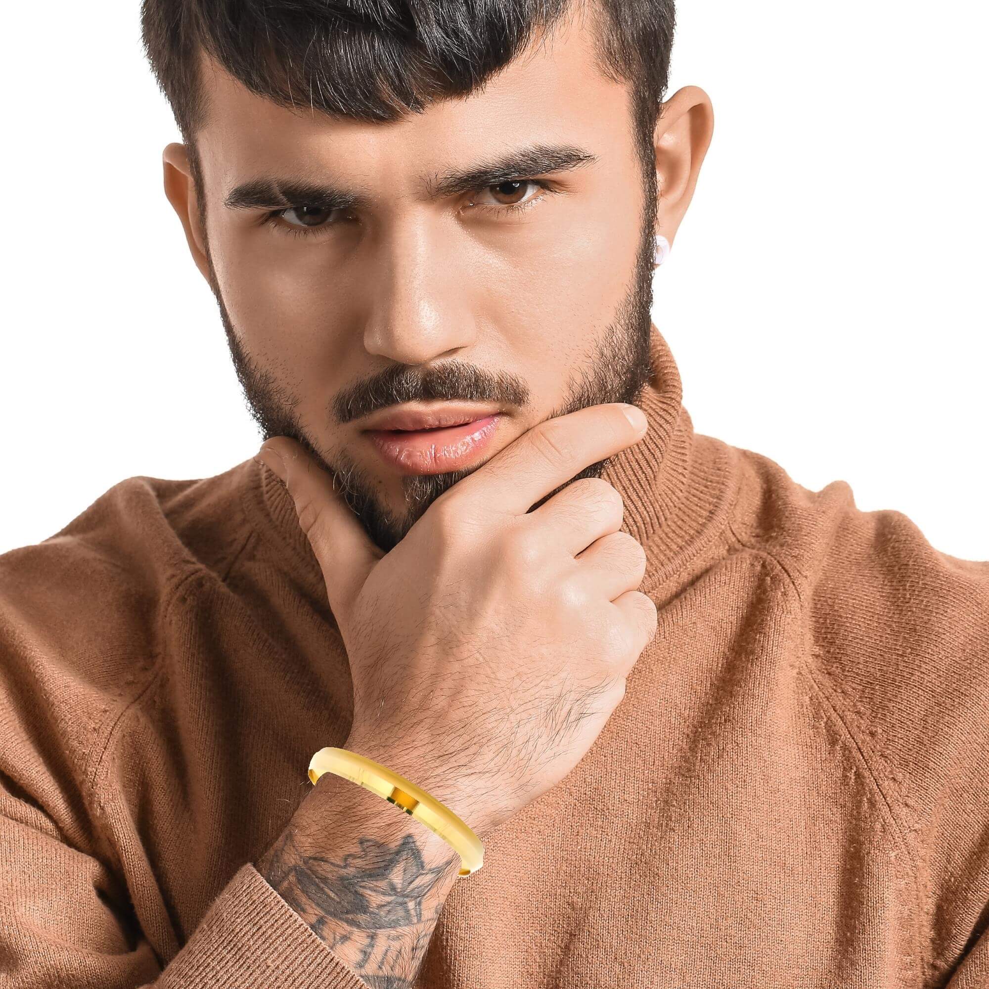 Gleaming Zest Gold Kada For Men