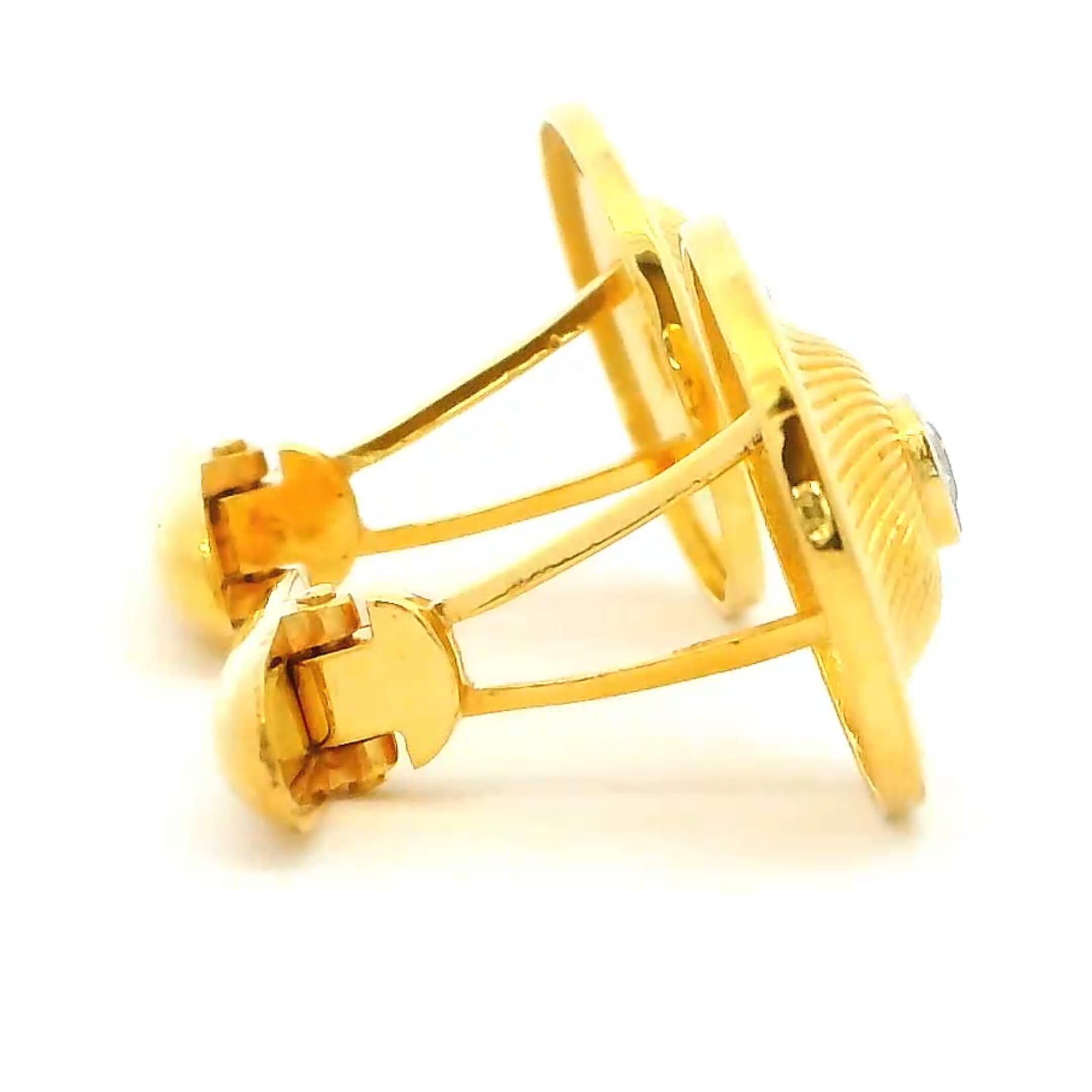 Luxe Crest Gold Cufflinks