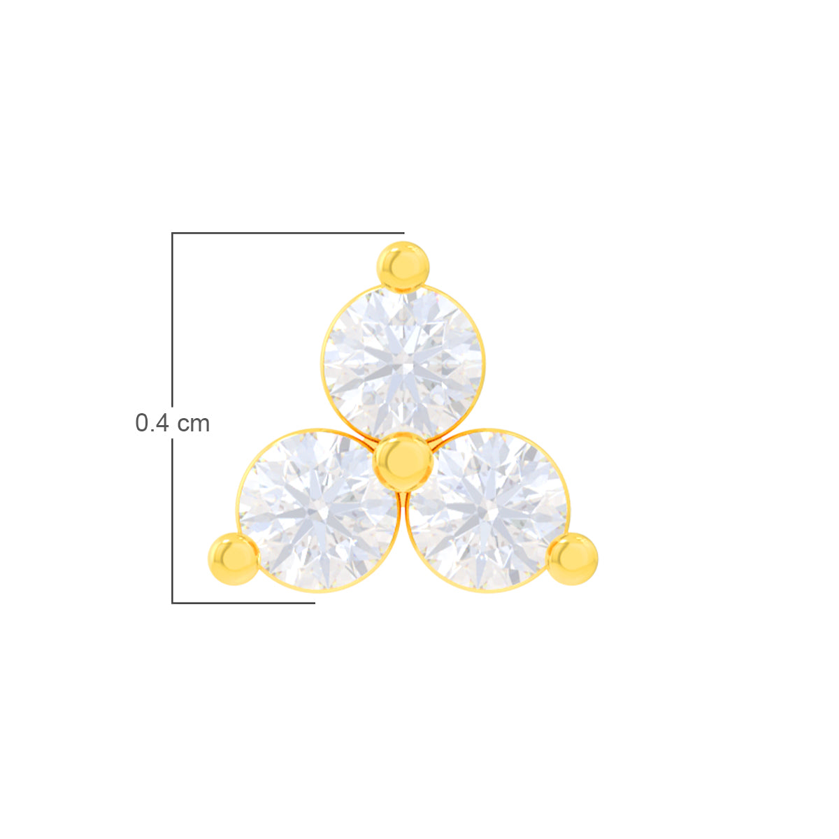 Stunning Clover Diamond Nose Pin