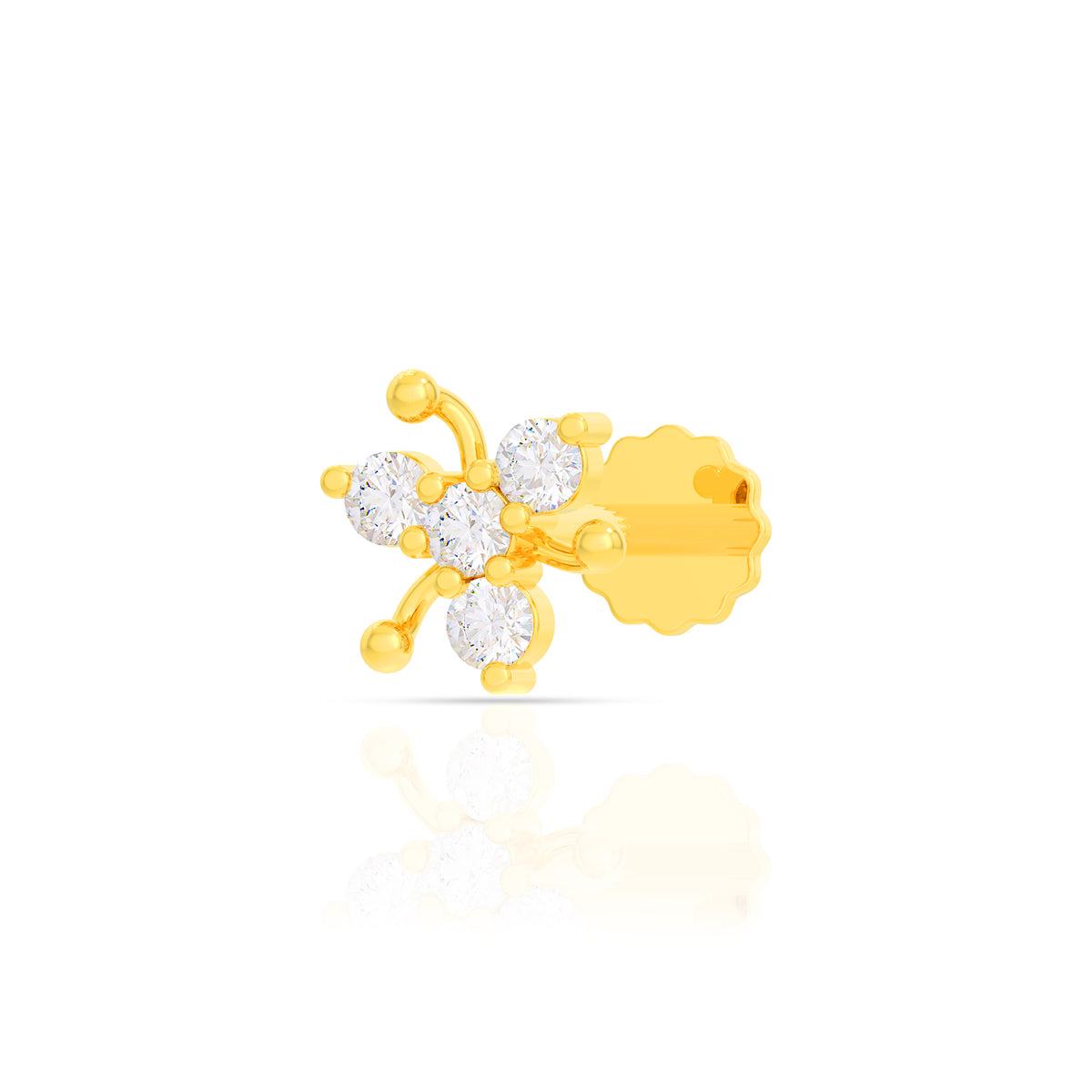 Delicate Clover Diamond Nose Pin