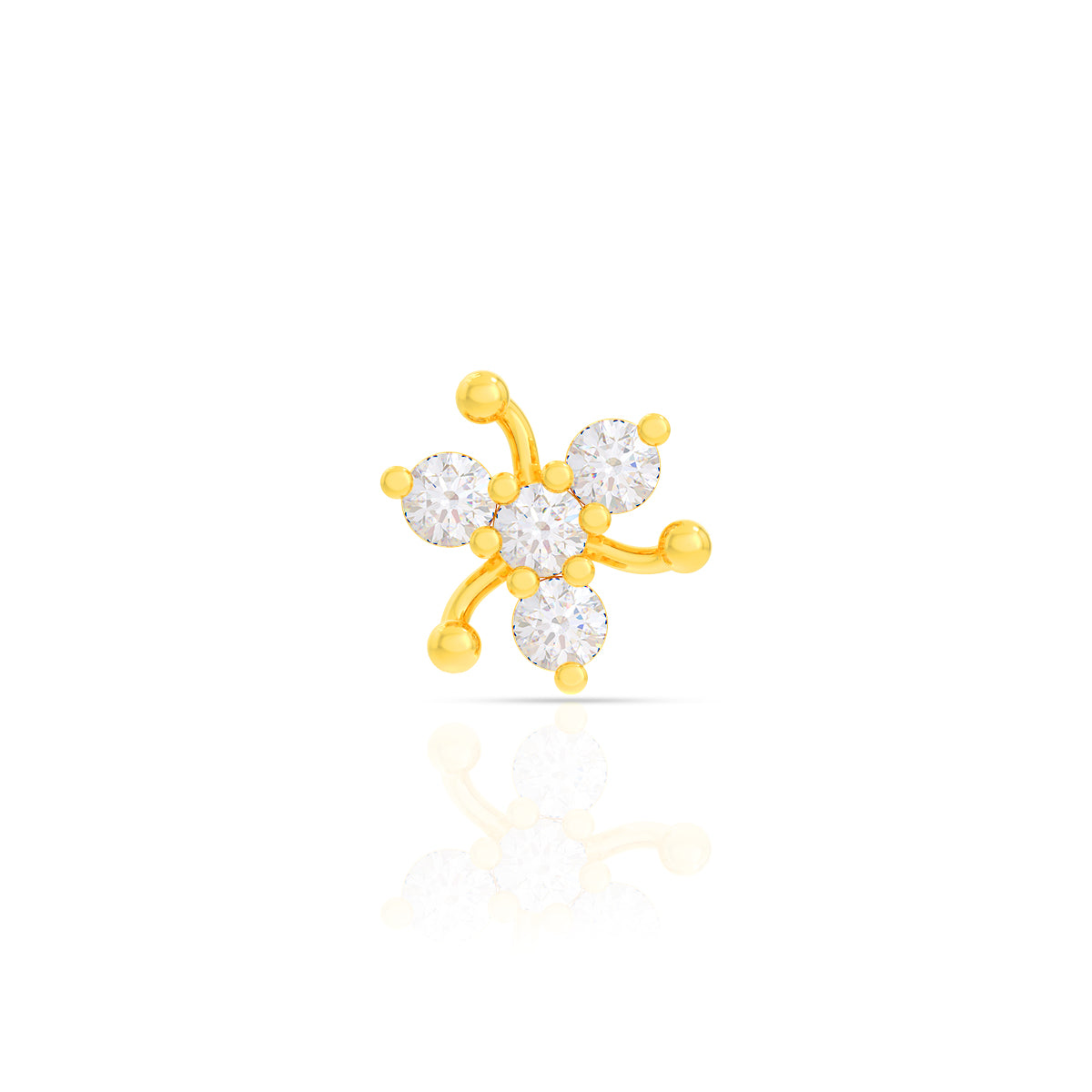 Delicate Clover Diamond Nose Pin