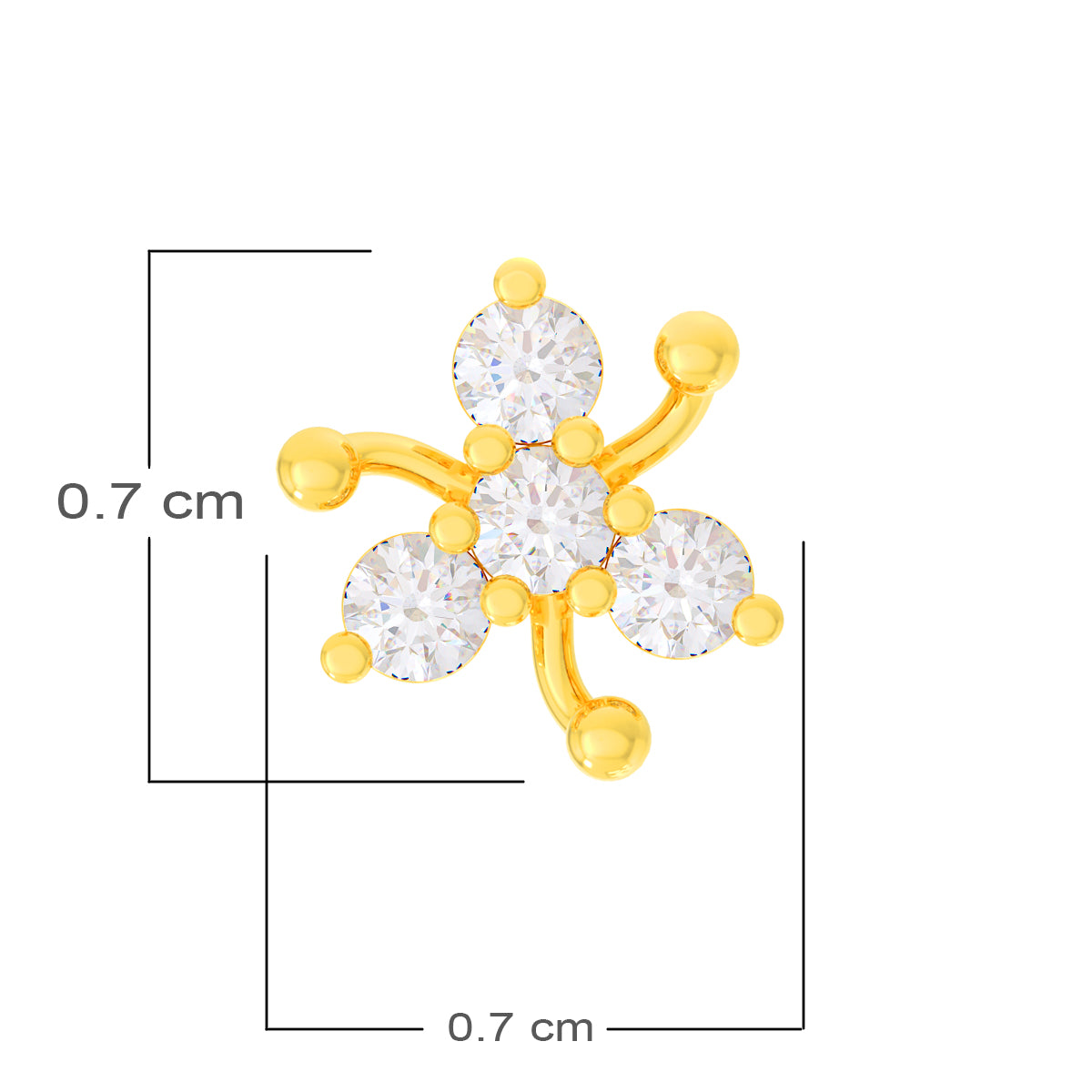 Delicate Clover Diamond Nose Pin