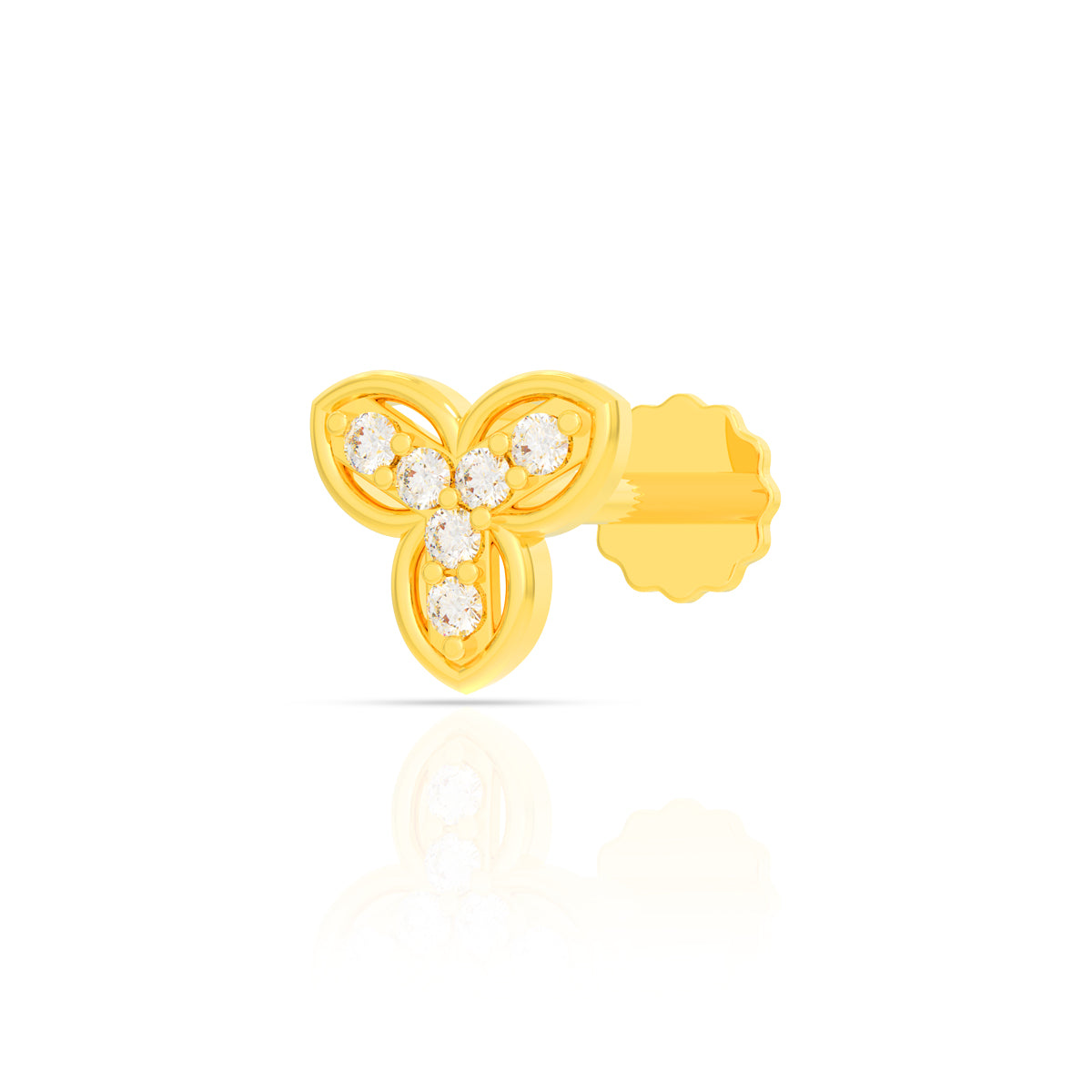Gleaming Clover Diamond Nose Pin