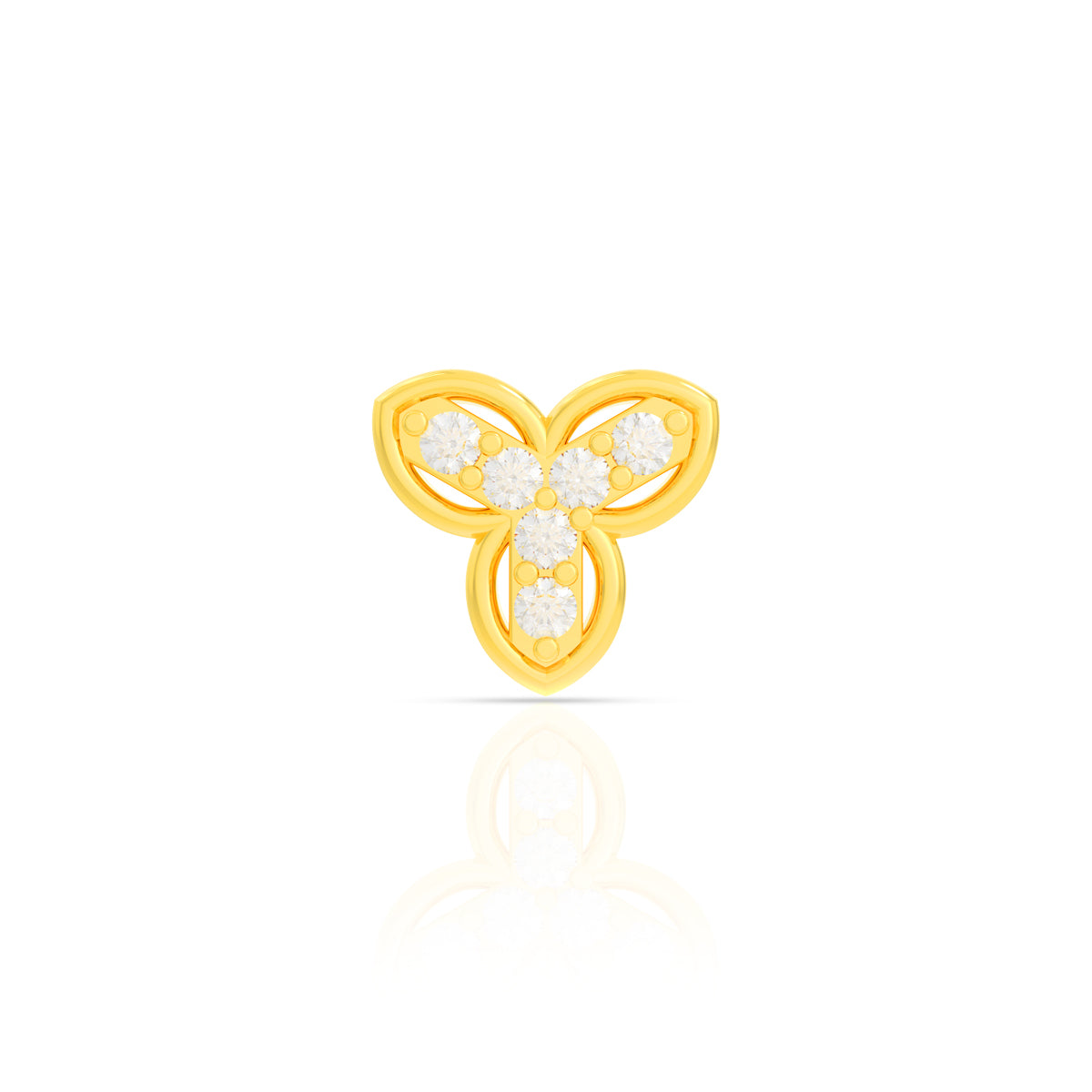 Gleaming Clover Diamond Nose Pin